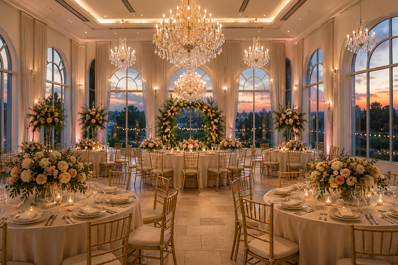 Elegant event venue prepared for a celebration